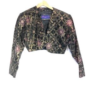 Midnight oil sz m cropped Vtg leather jacket 90s